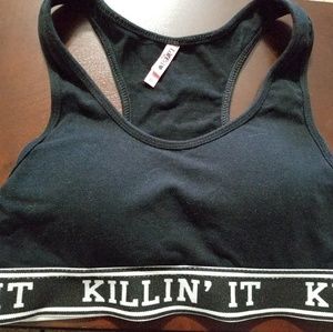 Work out killing it women girl top sports bra xs